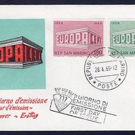 1) San Marino FDC 1969 - MiNr. 925-926 - Europa CEPT 1969 - Europa in Tempelform