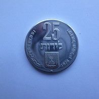 25 Lirot Schekel 28. Jahrestag Unabhängigkeit 1976 Israel AG Silber 900