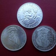 3x 5 DM Pettenkofer, Gutenberg und Mercator 1968 und 1969