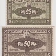 Langensalza-Notgeld 25-50 Pfennig von 1920, 2Scheine