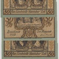 Lauchstedt-Bad-Notgeld 4x50 Pfennige von 1921,