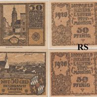 Laufen-Tittmoning-Notgeld 50-50 Pfennig von 1920 Büttenpapier 2Scheine