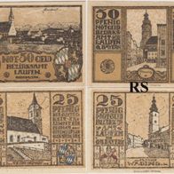 Laufen-Waging-Tittmoning-Notgeld 25-50 Pfennnig von 1920, Büttenpapier2Scheine