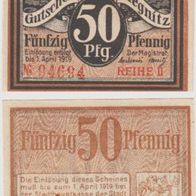 Liegnitz-Schlesien-Notgeld 50 Pfennig bis 01.04.1919 Reihe 2 braun,