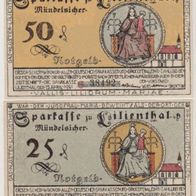 Lilienthal-Bremen-Notgeld 25-50 Pfennig vom 15.04.1921,3Scheine