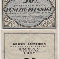 Löbau-Sachsen-Notgeld 10Pf. von-1917 bis 31.12.1918 Amtshauptmann, gebrauchte-Erhaltung