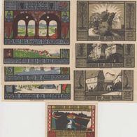 Lobeda-Notgeld 10-3x25-4x50 Pfennig1921, 8Scheine-vollständig