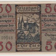 Lohr-Main-Notgeld 50 Pfennig vom 27.03.1918