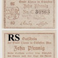 Löwen-Schlesien-Notgeld 10 Pfennig vom 21.05.1920 Nr.30863,