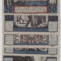 Lübeck-Notgeld 6x50 Pfennig bis 31.12.1921 Fischereimotiv 6Scheine