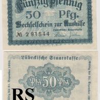 Lübeck-Notgeld 50 Pfennig vom 01.07.1920, Kz.391544,