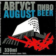 Bieretikett "AUGUST BEER" Moskauer Bierbrauerei Moskau Russland