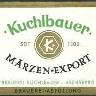 ALT ! Bieretikett MÄRZEN-EXPORT Brauerei Kuchlbauer Abensberg Lkr. Kelheim