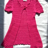 neuwertig Topolino Mädchen Häkeljacke Cardigan pink 122/128