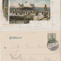 Ahlbeck-Ostseebad-Litho-Ak 1905 Seebrücke Jugendstilmotiv Erhaltung 1