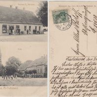 Alt-Tucheband-Ak1913 Kaufhaus Fr. Heinowsky und Kirche Erhaltung 2, Knicke rechts