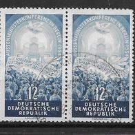 011) DDR 1954 Friedenstaube Mi. Nr. 424 waagr. Paar gestempelt