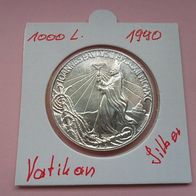 Vatikan 1990 1000 LIRE Silber * *