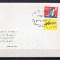 DDR 1959 1. Todestag von Johannes Robert Becher S Zd A9 FDC gestempelt