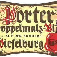 ALT ! Bieretikett "Porter Doppelmalz" Brauerei Wieselburg Bezirk Scheibss Österreich