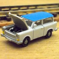 IFA Trabant 601 K ´80, Kombi, weiß-blau, Panne, 3D-Druck-Kleinserie, Ep4, panzer-shop