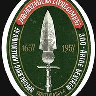Bieretikett "300 Jahre Königsregiment 1957" Brauerei Urban † 1986 Aalborg Dänemark