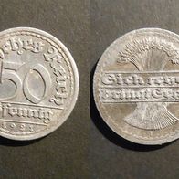 50 Pfennig Alu Deutsches Reich 1921 "F"