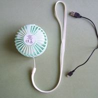 HSE Mini-Ventilator z. Umhängen USB Kabel Mint Ø9cm Sprühfunktion