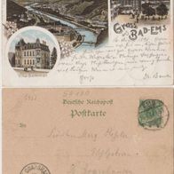 Bad-Ems-Litho AK 1898 Erhaltung 2