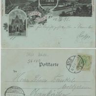 Bad-Ems Mondscheinkarte AK1898, mit Russisch Griechische Kapelle, Erhaltung1