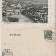 Bad-Kösen Litho AK 1907 Blick auf die Stadt Erhaltung1