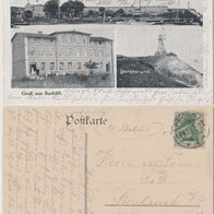 Barhöft-Klausdorf-Prohn Stralsund AK 1911Lootse, Gasthaus, Turm Erhaltung1