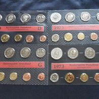 Deutschland BRD 1973 Münzsätze D-F-G-J IN PP Spiegelglanz sehr gesucht und RAR