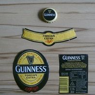 Bieretikett Beer label, Guinness by Seychelles, komplett mit Kronkorken