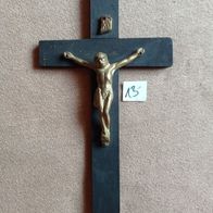 Vintage Kruzifix Holzkreuz mit Korpus Wandkreuz