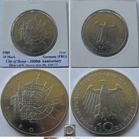 1989-Germany-10 Mark (D)- 2000th Anniversary of the City of Bonn -silver coin