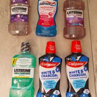 6x Mundspülung Mundwasser, neu, 2x Colgate, 1x Odol-med 3, 3x Listerine