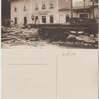 Berggiesshübel Hochwasser am 08.07.1927, Foto Karte, Nr.28. Bahnhofsgeb. Erh.1