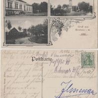 Birkholz-Blumberg Bernau AK 1910 Gasthot Ernst Pohlmann, Dorfstraße, Kirche Erh.1