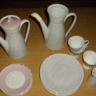 Konvolut 18-teililges Kaffeeservice Rosenthal pastell/rosa Raymond Loewy