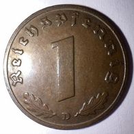 1 Reichspfennig 1938 „D“ Kursmünze Deutsches Reich 3. Reich