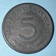 5 Reichspfennig 1941 „F“ Kursmünze Deutsches Reich 2. Weltkrieg