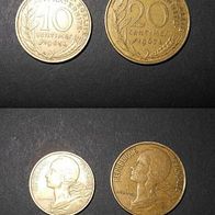 10 Centimes 1963 und 20 Centimes 1967