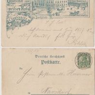 Claußnitz-Mittelsachsen AK 1905 Gasthof weißes Ross Besitzer Wilh. Hauswald Erh.2,