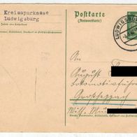 Postkarte der Kreissparkasse Ludwigsburg 1942