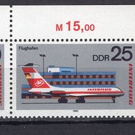 DDR 1980 25 Jahre Interflug Zusammendruck W Zd 445 postfrisch Eckrand oben rechts