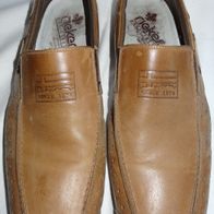 SP Rieker Herren Schuhe Halbschuhe Gr.45 / 8 Lederschuhe hellbraun Slipper getragen g