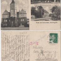 Demmerthin-Ost-Prignitz-AK 1931 mit Gasthof A. Jagdhuhn Erhaltung 2
