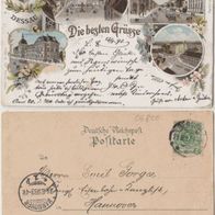 Dessau-Litho-AK 1898 Mehrbildlitho, Die besten Grüsse Erhaltung 2