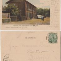 Dölauer-Heide-Halle-AK 1902 Restaurant Zum Waldschlösschen, Herm. Weise, Erhaltung 2